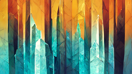 Tech triangle clear crystal background illustration Generative AI Content by Midjourney