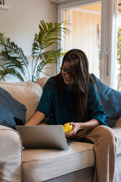 Generation z woman browsing social media