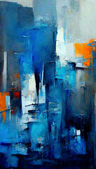 blue grey and more colors abstract painting illustration Generative AI Content by Midjourney