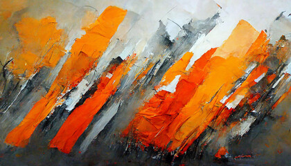 orange grey and more colors abstract painting illustration Generative AI Content by Midjourney