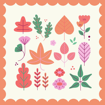 Seamless pattern with autumn leaves. Autumn greeting cards.