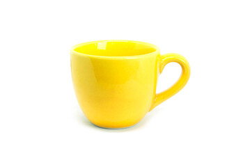yellow cup isolated on white