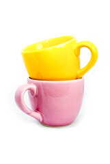 cups isolated on white