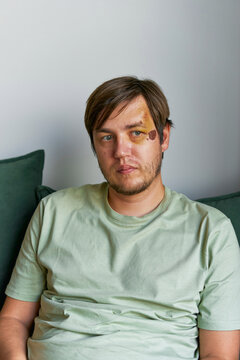 thoughtful man with a head injury