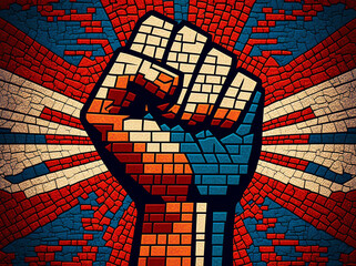Fist of protest. Created with generative Ai technology.
