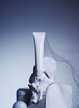 White skin cream tube styled cosmetics set