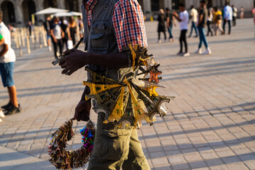 Paris Souvenir seller with Tour Eiffel gadget