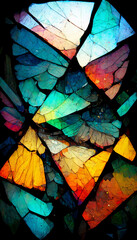 Giant Magic made of shattered stained glass illustration Generative AI Content by Midjourney