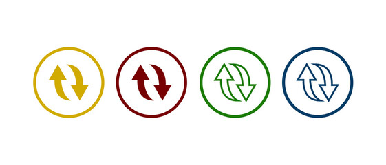 Exchange icon. Reverse arrow icon in different color design.	