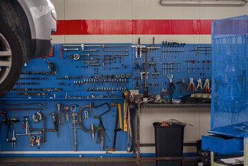 Car mechanic workshop tools