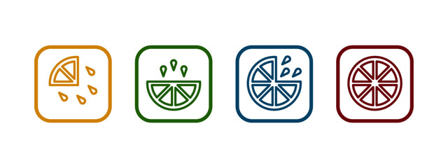 Lemon juice icon vector illustration. lemon icon in different color design.	