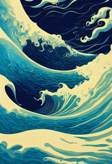 waves on the sea artstation Generative AI Content by Midjourney