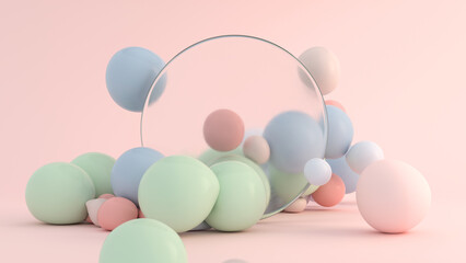 Abstract 3D colorful spheres background