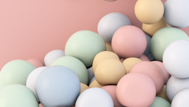 Abstract 3D colorful spheres background