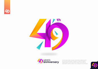 Number 49 logo icon design, 49th birthday logo number, anniversary 49