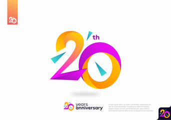 Number 20 logo icon design, 20th birthday logo number, anniversary 20 - obrazy, fototapety, plakaty