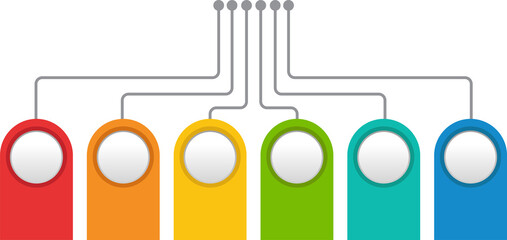 Process infographic template with 6 options.