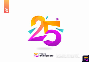 Number 25 logo icon design, 25th birthday logo number, anniversary 25