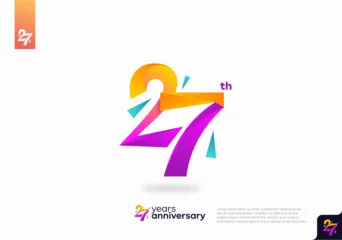 Foto op Plexiglas Number 27 logo icon design, 27th birthday logo number, anniversary 27 © Artsetya