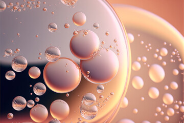 Close up Clear liquid gel texture with bubbles, Generative AI