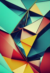 Geometric abstract colorful glass illustration Generative AI Content by Midjourney
