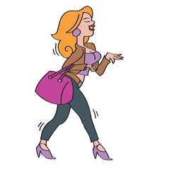 Character_people_woman_sexy_walking_handbag