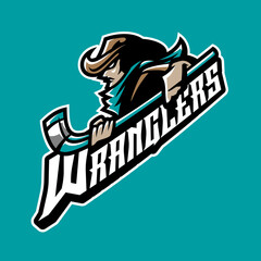Cowboys Mascot Logo for Hockey Team