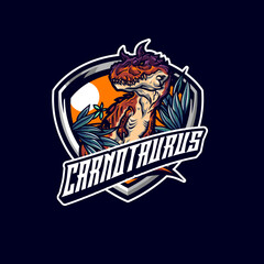 Carnotaurus Dinosaur Mascot Logo for Gaming and Sport Team
