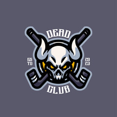 Skull Mascot Logo for Hockey Team