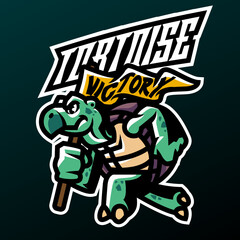 Fototapeta na wymiar Tortoise Mascot Logo for Hockey Team