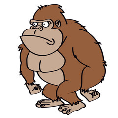 Character_animal_gorila_wild_brown_standing