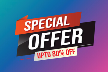 Fototapeta premium Special offer word concept vector illustration red modern futuristic 3d style for landing page template ui web mobile app poster banner flyer background gift card coupon label wallpaper 