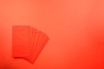 red envelope on red background for design