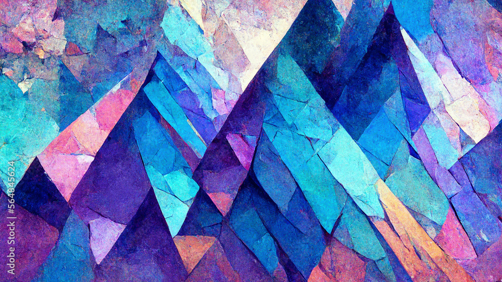 Aufkleber abstract background consisting of triangles. gradient blue color illustration generative ai content 