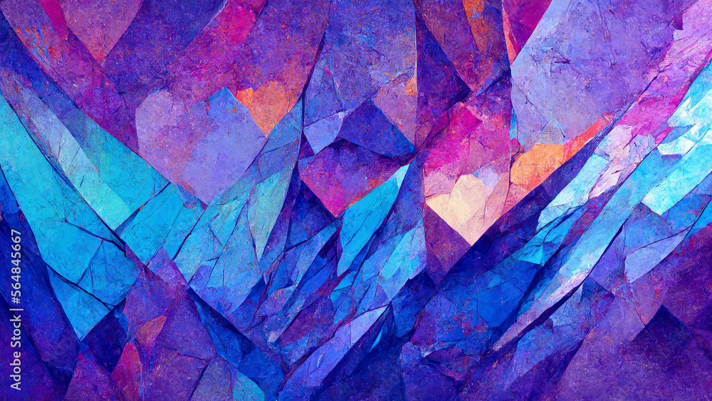 Poster abstract background consisting of triangles. gradient blue color illustration generative ai content 