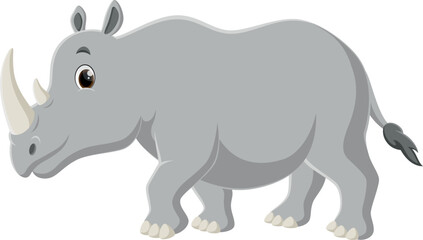 Cartoon rhino isolated on white background