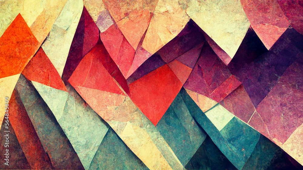 Poster abstract background consisting of triangles. gradient color illustration generative ai content by mi