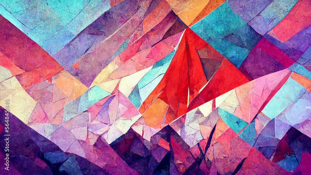 Poster abstract background consisting of triangles. gradient color illustration generative ai content by mi