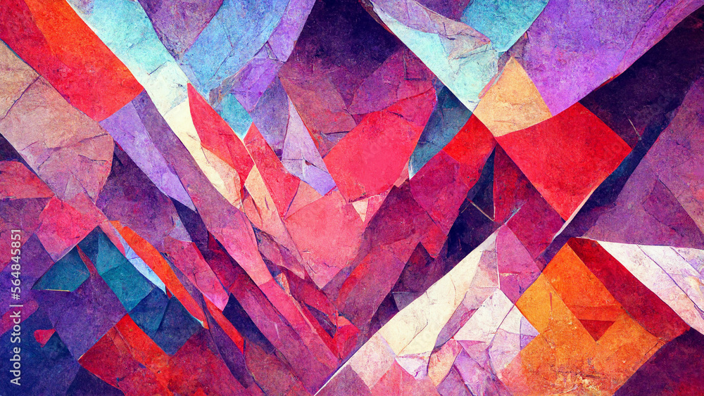 Poster abstract background consisting of triangles. gradient color illustration generative ai content by mi