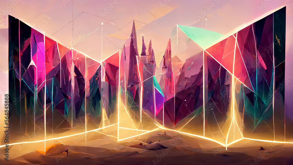 Poster geometric magic square lines background illustration generative ai content by midjourney