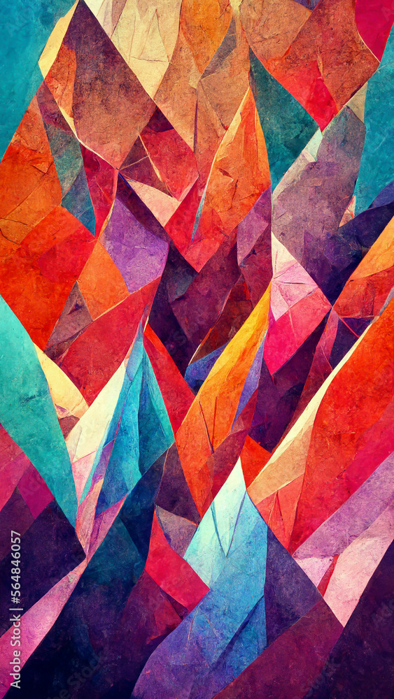 Poster abstract background consisting of triangles. gradient color illustration generative ai content by mi