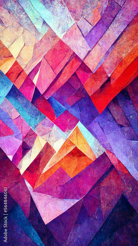 Poster abstract background consisting of triangles. gradient color illustration generative ai content by mi