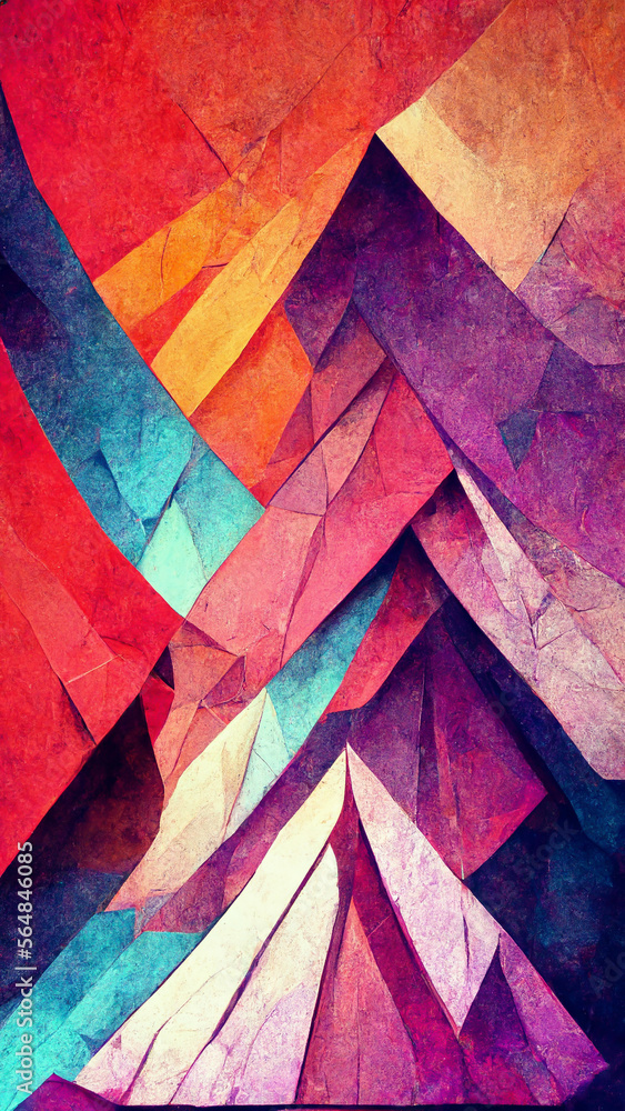 Poster abstract background consisting of triangles. gradient color illustration generative ai content by mi