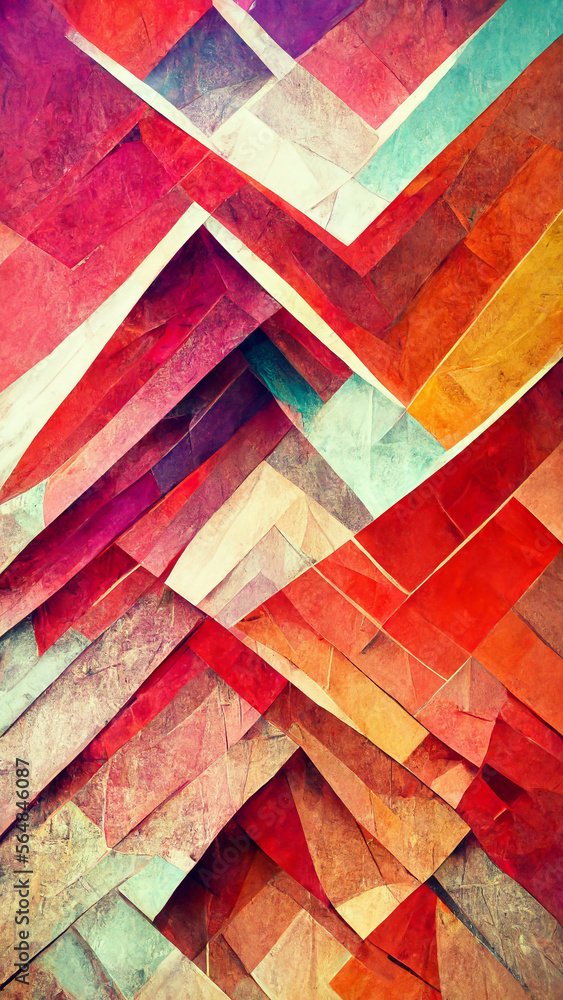 Poster abstract background consisting of triangles. gradient color illustration generative ai content by mi