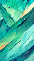 abstract background consisting of triangles. Gradient green color illustration Generative AI Content by Midjourney