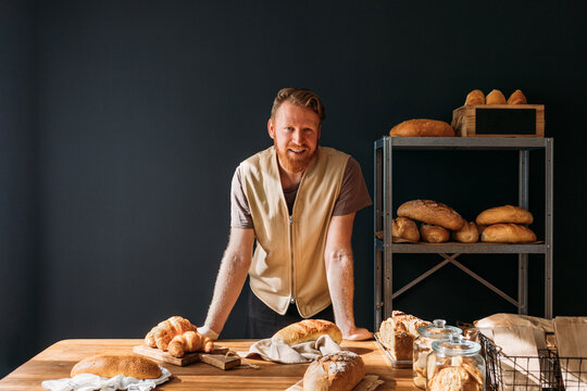 Man Working in Bakery 