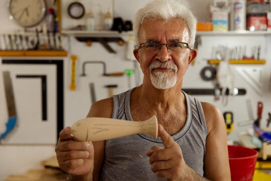 carpenter in workshop