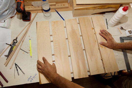 carpenter in workshop
