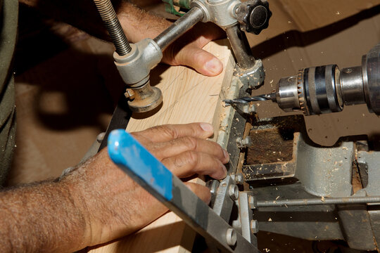carpenter in workshop