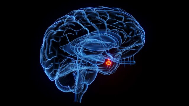 3D rendered medical animation of the pituitary gland